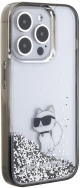 Karl Lagerfeld Ikonik Case Choupette Θήκη προστασίας από Liquid σιλικόνη – iPhone 15 Pro (Clear / Silver Glitter – KLHCP15LLKCNS