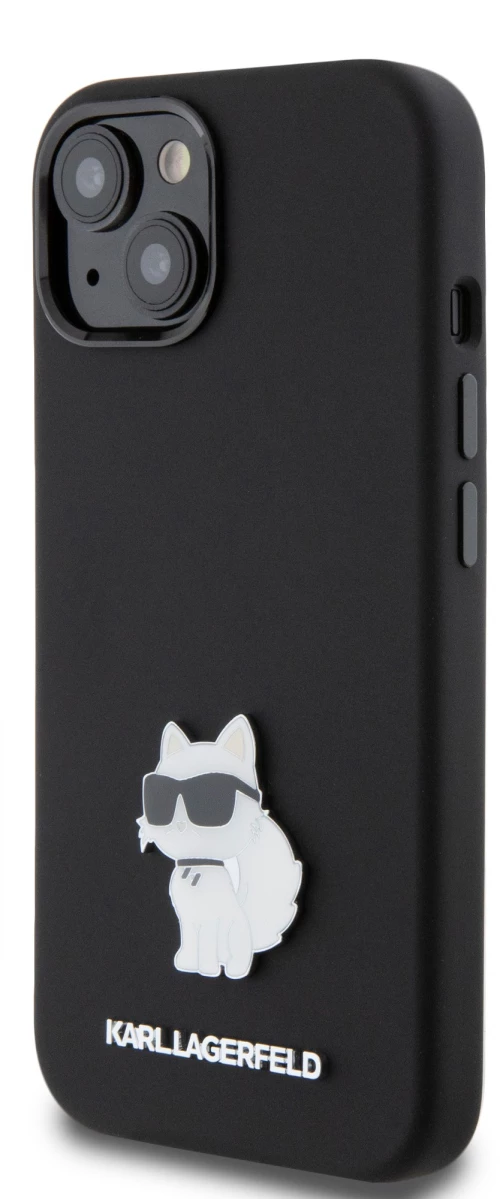Karl Lagerfeld Choupette Metal Pin Hard Case Θήκη προστασίας από σιλικόνη  – iPhone 15 (Black – KLHCP15SSMHCNPK)