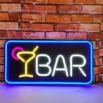 Led Φωτιζόμενη Διαφημιστική Πινακίδα "BAR" 50X25εκ