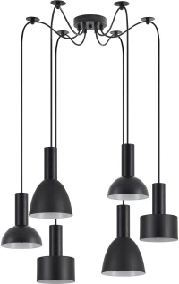 SE21-BL-4-BL6-MS12 ADEPT FLEX Black Pendant Black Metal Shade+ HOMELIGHTING 77-8913
