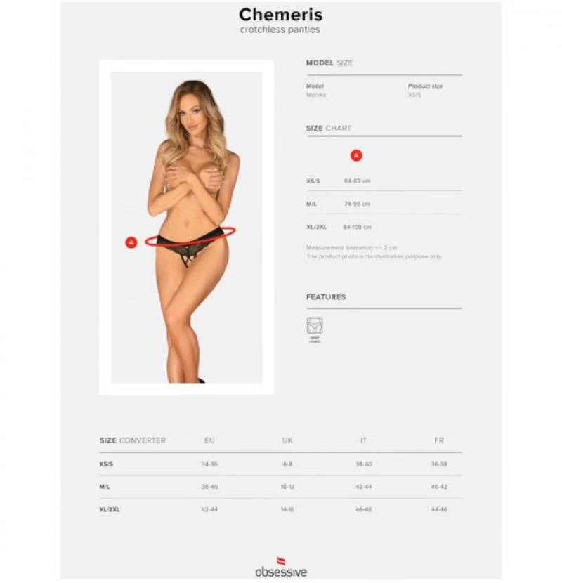 OBSESSIVE - CHEMERIS PANTIES CROTCHLESS XL/XXL