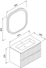 Πάγκος ENZA Λευκό MDF 18mm Λάκα 80 S3BENZA080WH 81x46.5x52cm