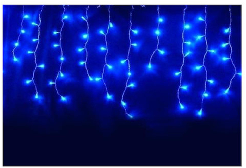 Χριστουγεννιάτικα Λαμπάκια LED Μπλε 3μ τύπου Κουρτίνα με Διαφανές Καλώδιο και Προγράμματα 68424 OEM