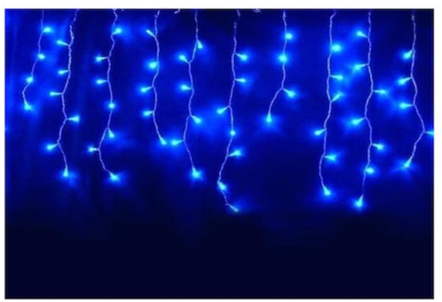 Χριστουγεννιάτικα Λαμπάκια LED Μπλε 3μ τύπου Κουρτίνα με Διαφανές Καλώδιο και Προγράμματα 68424 OEM