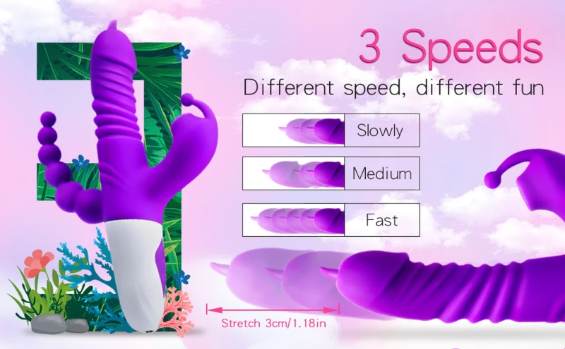 Triple Stimulation Thrusting Vibrator