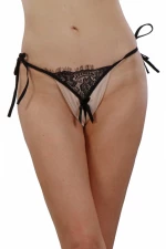 Open lace thong Black