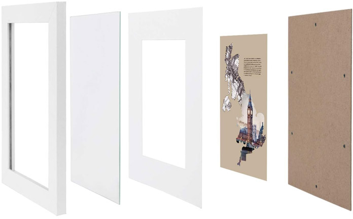 Σετ 3 Ξύλινες Κορνίζες 33 x 45.2 cm Songmics RPF03WT