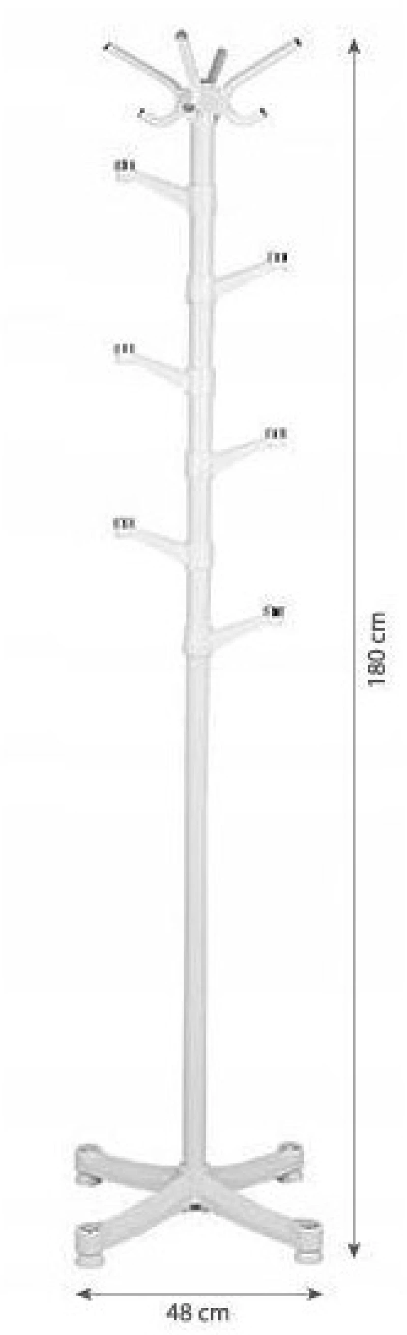 Μεταλλικός Καλόγερος 48 x 180 cm Χρώματος Λευκό ModernHome YLT-0610-White