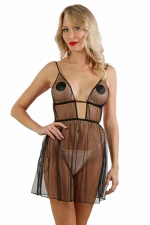 Tulle nightie Black