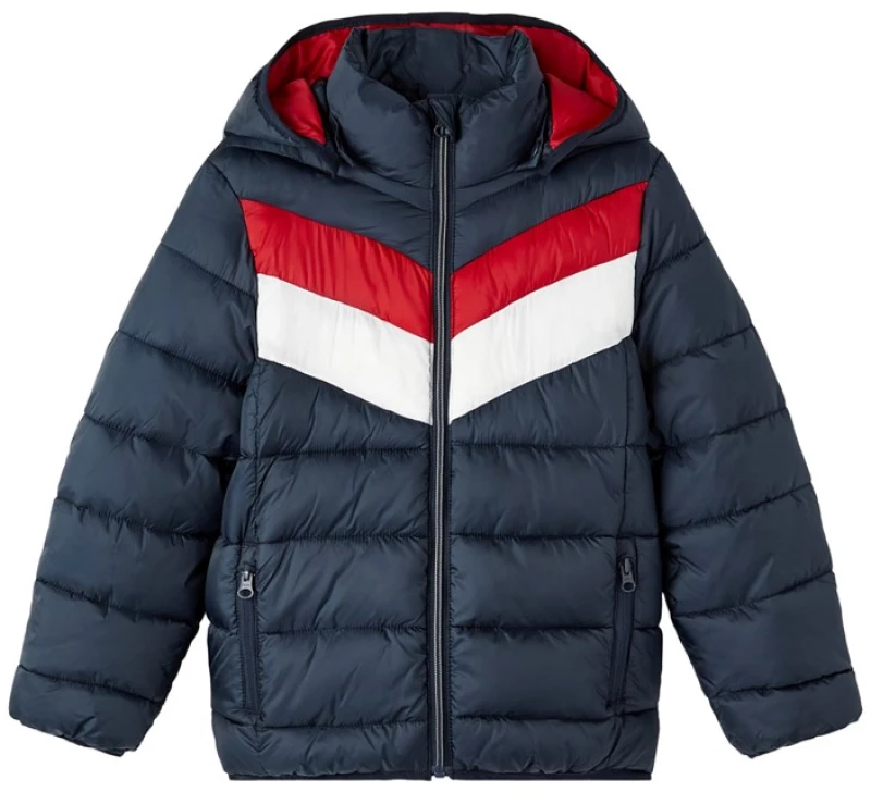 Χειμερινό μπουφάν με κουκούλα 5-14 blue stripes 13218692 Name It