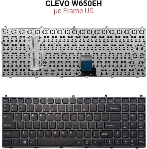 Πληκτρολόγιο Clevo W650Eh Frame Us