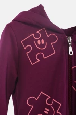 Ζακέτα φούτερ "Puzzle" μωβ (Μωβ)