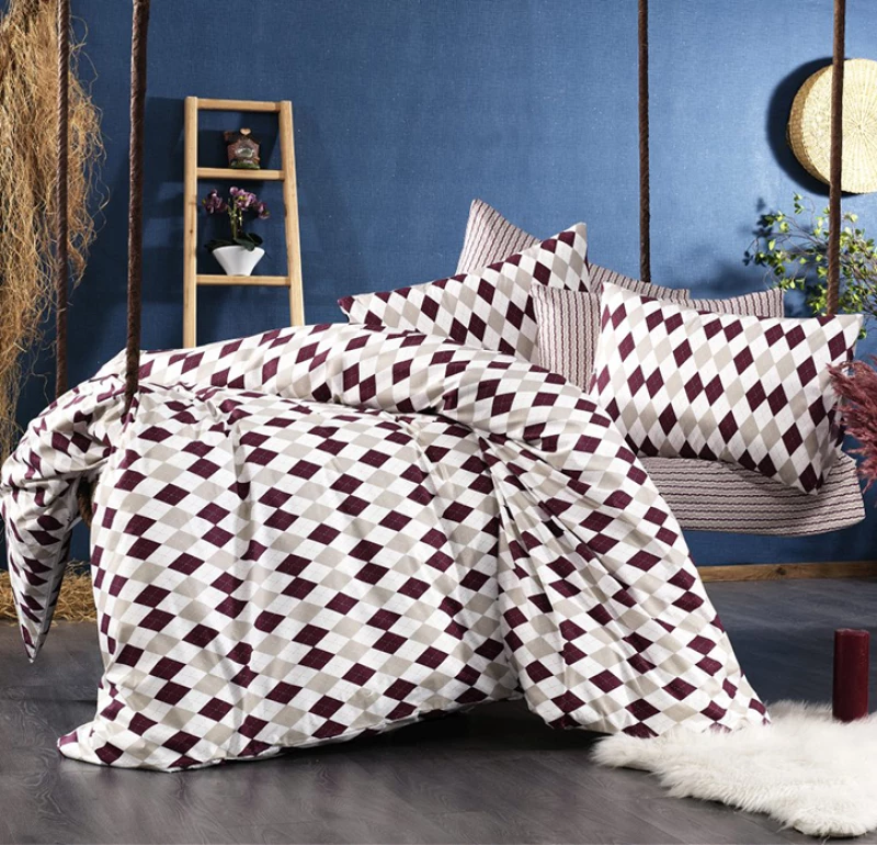 Μαξιλαροθήκη 50x70 Φανελένια Diamond 326 Burgundy Dimcol