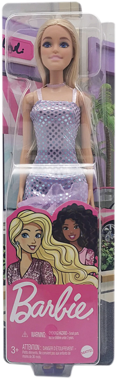 ΚΟΥΚΛΑ BARBIE MINI ΦΟΡΕΜΑΤΑ - ΜΩΒ ΦΟΡΕΜΑ (#HJR93)