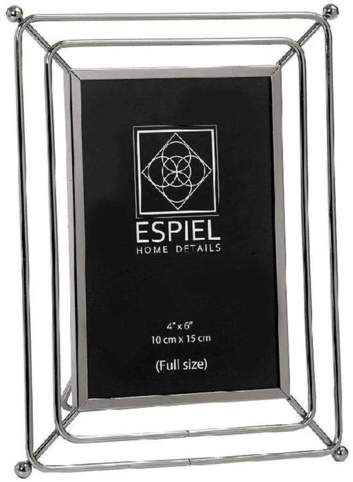 Κορνίζα Επιτραπέζια Μεταλλική FAM408 13x18cm Silver Espiel Μέταλλο