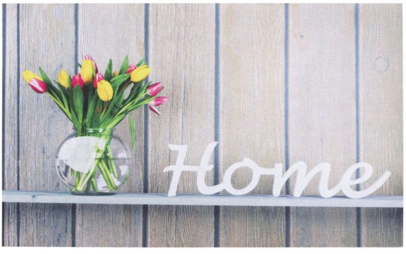 Πατάκι Εισόδου Gallery 011 Flowerpot Home 45X75cm Beige Sdim 45X75