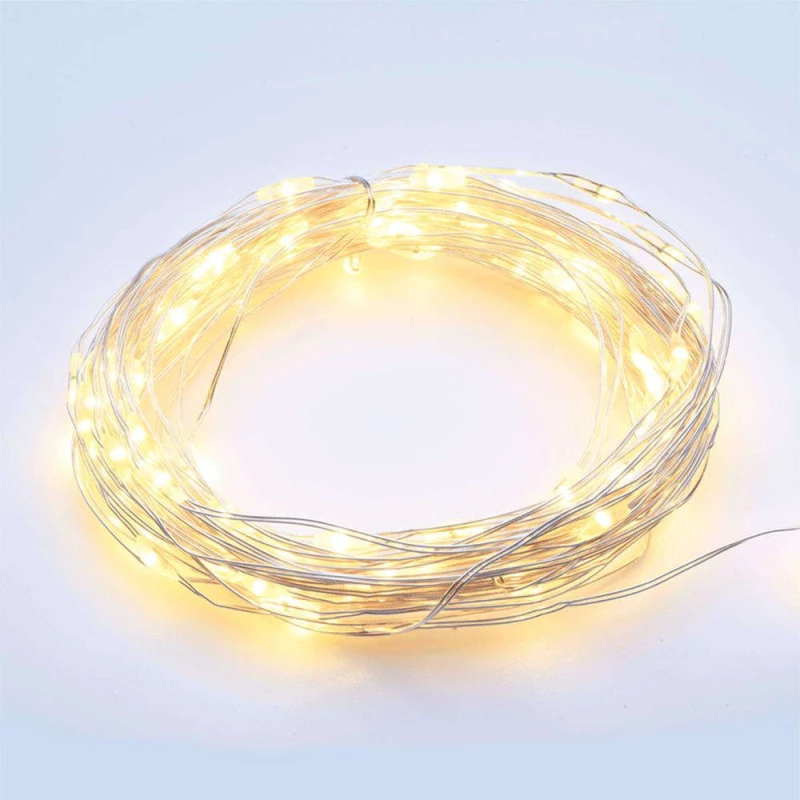 Χριστουγεννιάτικα Λαμπάκια Σειρά 200 Led Ηλιακά X0420014 20m+2m Με 8 Προγράμματα Silver Aca