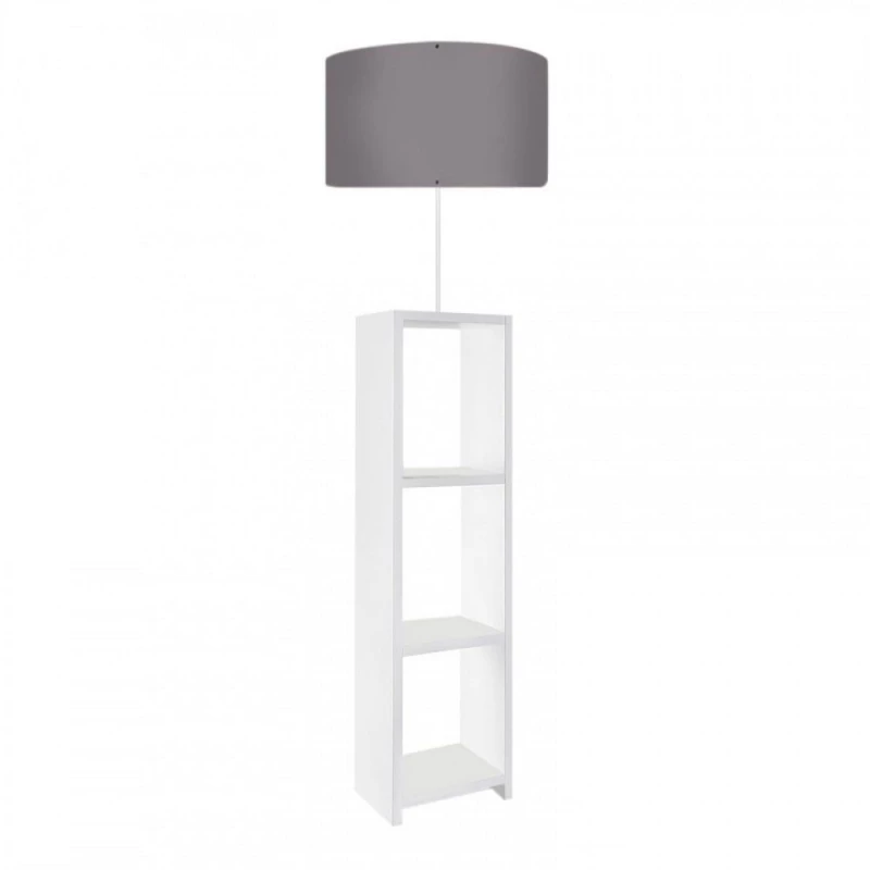 Φωτιστικό Δαπέδου Launo 208903 38x38x150cm White-Grey Megapap Mdf,Ύφασμα,Pvc
