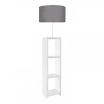 Φωτιστικό Δαπέδου Launo 208903 38x38x150cm White-Grey Megapap Mdf,Ύφασμα,Pvc