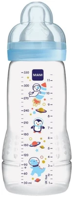 Μπιμπερό Easy Active Space Adventure 361SB 330ml 4+ Μηνών Arctic Blue Mam 330ml Σιλικόνη,Πλαστικό