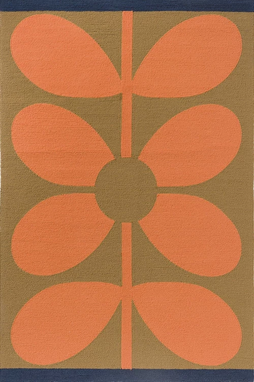 Χαλί Giant Sixties Stem 463703 Tomato Red-Taupe Orla Kiely 140X200cm