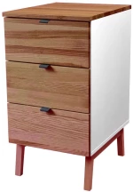 Συρταριέρα Γραφείου Luka 3 LUKAWTDOAK1 41x50x75cm Oak-White