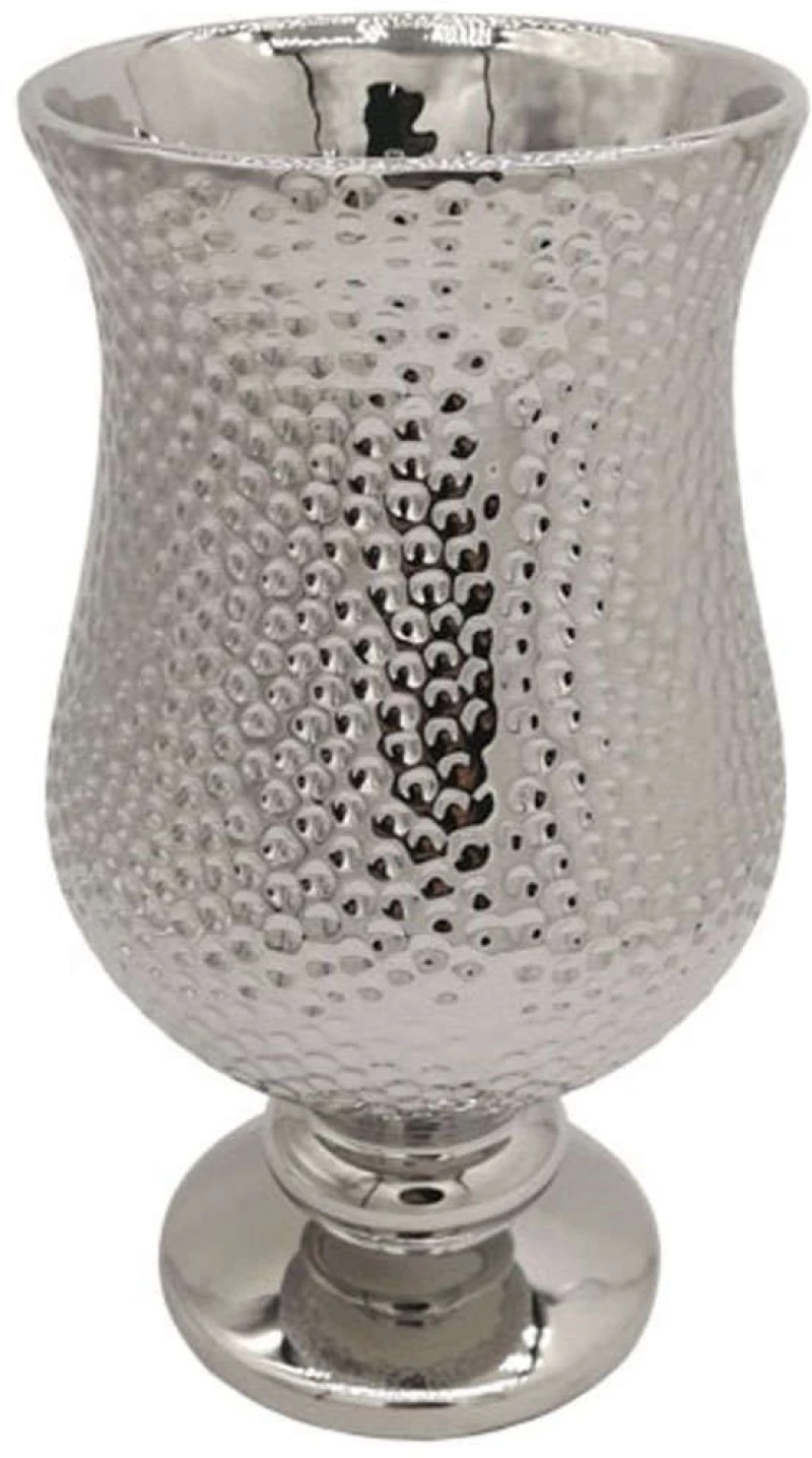 Βάζο Σφυρήλατο 15-00-23729 16x28,2cm Silver Marhome Κεραμικό
