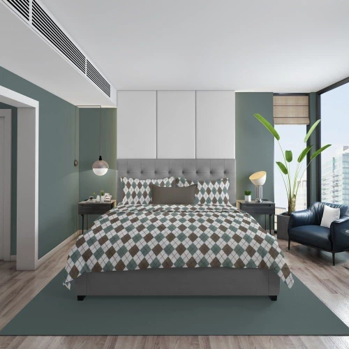 Παπλωματοθήκη Diamond 329 Petrol DimCol Υπέρδιπλο 220x240cm 100% Βαμβακερή Φανέλα