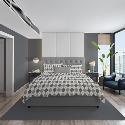 Σεντόνια Diamond 328 (Σετ 3τμχ) Grey DimCol Μονό 160x240cm 100% Βαμβακερή Φανέλα