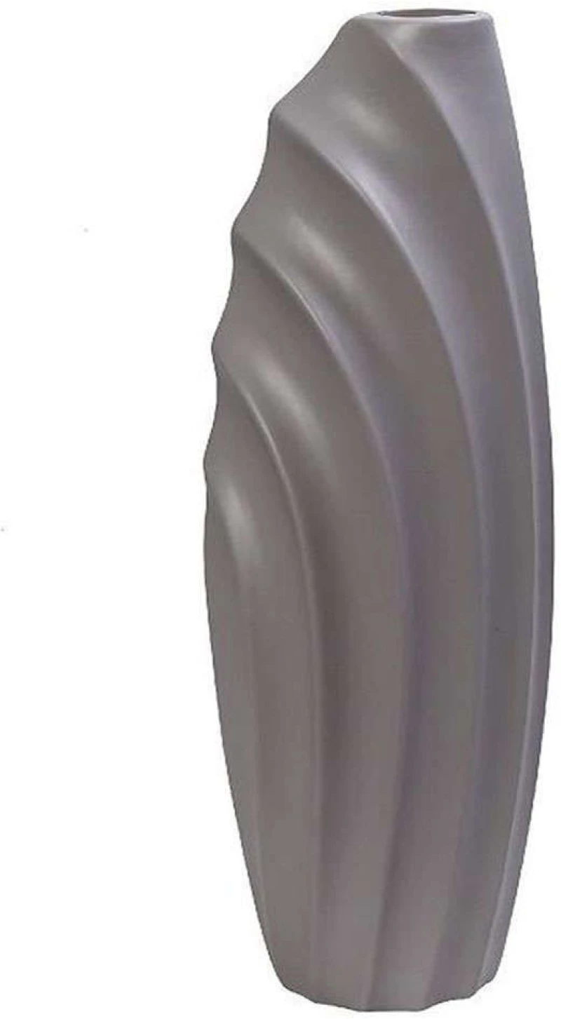 Βάζο Κεραμικό Ασύμμετρο MIG114 16x12x35cm Light Grey Espiel Κεραμικό
