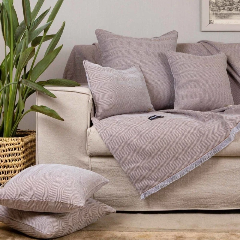 Ριχτάρι Atheras Greige Aslanis Home Διθέσιο 180x250cm Βαμβάκι-Πολυέστερ