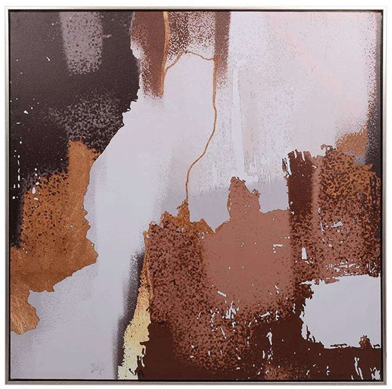 Κάδρο 373-223-984 80x3x80cm Brown-Multi Τετράγωνοι Καμβάς