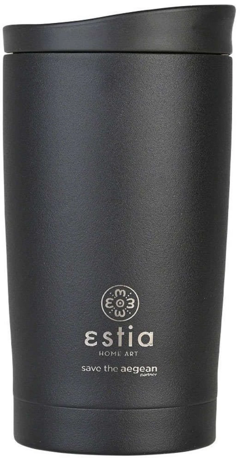 Ποτήρι - Θερμός Save The Aegean 01-20361 7,5x7,5x14,5cm 350ml Black Estia