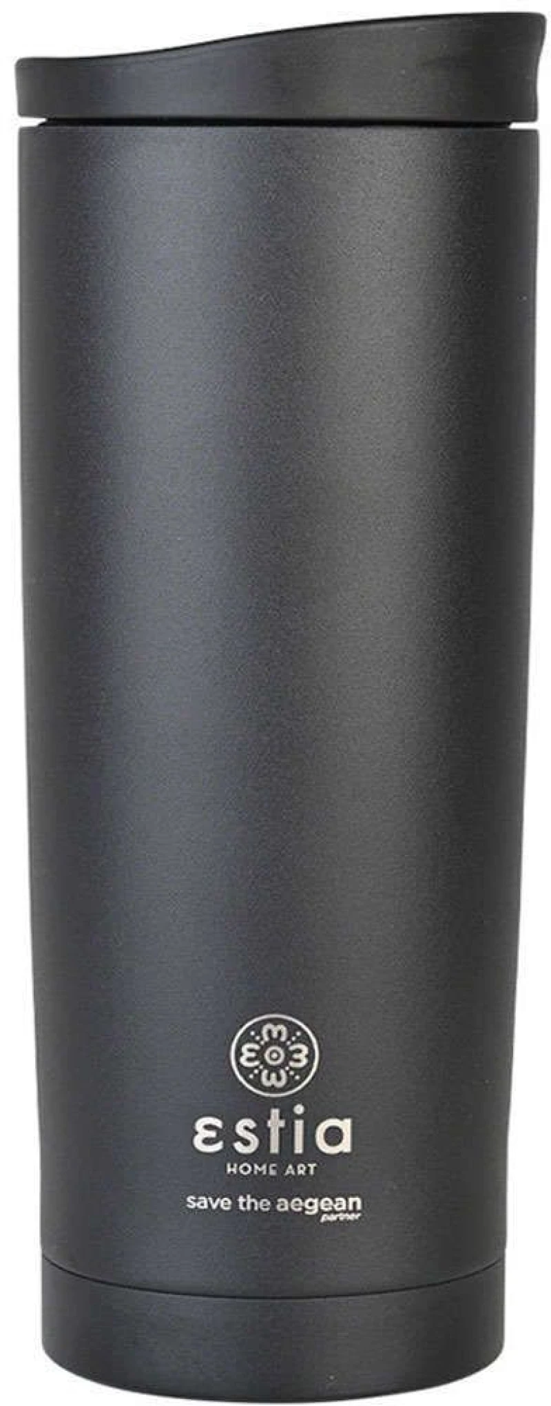 Ποτήρι - Θερμός Save The Aegean 01-20316 7,5x7,5x20cm 450ml Black Estia