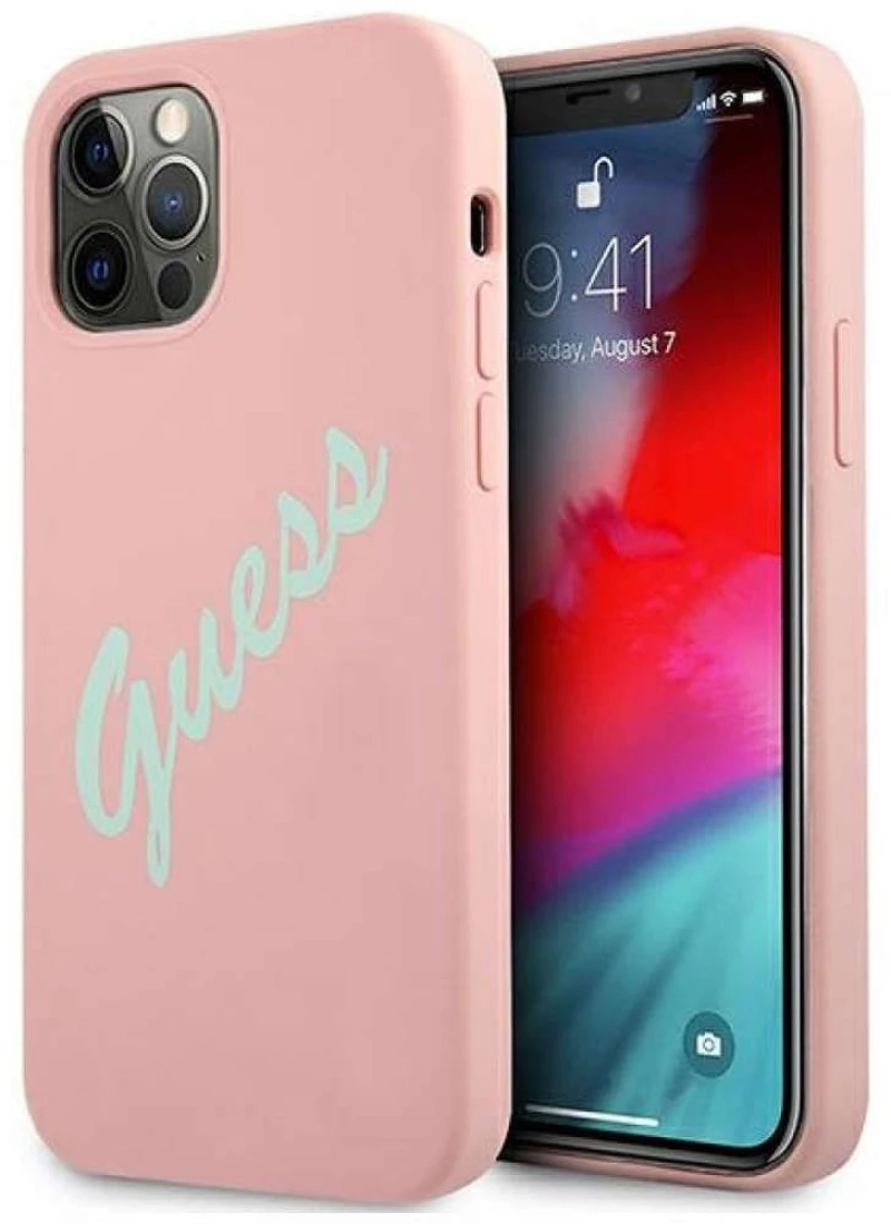 Θήκη Προστασίας Σκληρή iPhone 12 Pro Max "Vintage Script Logo Collection" GUHCP12LLSVSPG Pink Guess