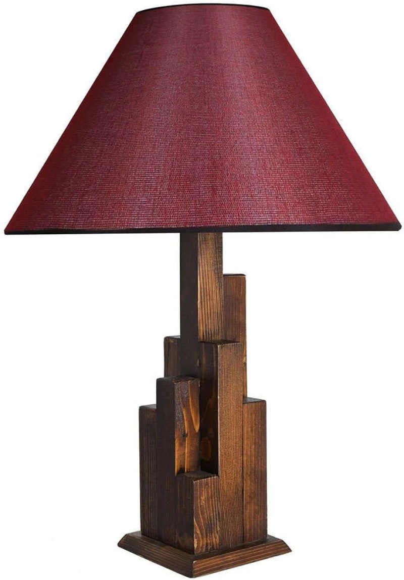 Φωτιστικό Επιτραπέζιο Kule 534LUN1122 Φ45x57cm E27 60W Walnut-Bordo Opviq