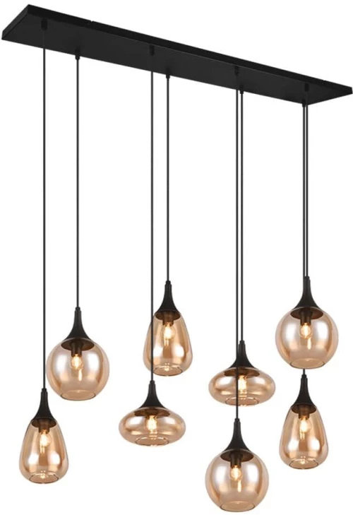 Φωτιστικό Οροφής - Ράγα Lumina 317000813 121x34x150cm 8xE14 40W Black-Amber Trio Lighting