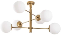 Φωτιστικό Οροφής - Πλαφονιέρα Arge 942FLG2509 75x75x40cm 6xE14 40W Gold Opviq