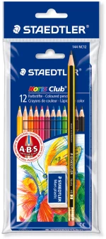 STAEDTLER ΚΡΑΙΓΙΟΝ 12 ΧΡΩΜΑΤΑ-ΜΟΛΥΒΙ-ΓΟΜΑ (#218.143-12S6)