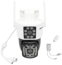 IP Διπλή Κάμερα Παρακολούθησης Wi-Fi 1080p IP66 Αδιάβροχη με Φακό 3.6mm Jortan JT-8293 Λευκή-Μαύρη