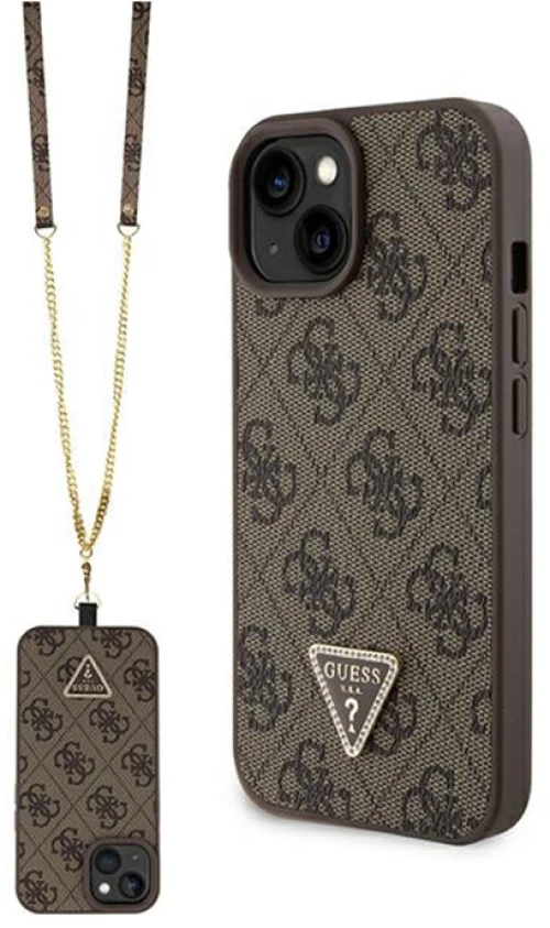 Guess Crossbody 4G Metal Logo - iPhone 15 Case (brown)