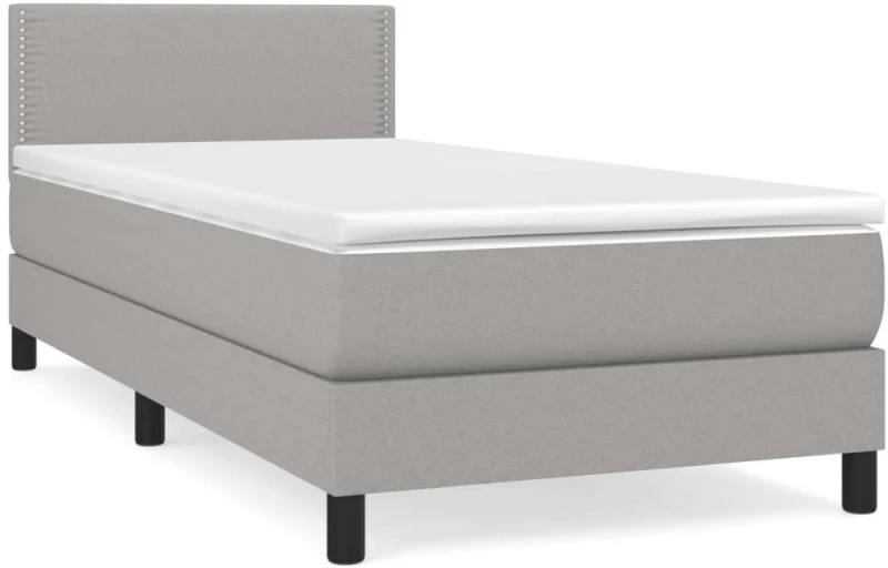 ΚΡΕΒΑΤΙ BOXSPRING ΜΕ ΣΤΡΩΜΑ ΑΝΟΙΧΤΟ ΓΚΡΙ 90X200 ΕΚ. ΥΦΑΣΜΑΤΙΝΟ 3139945