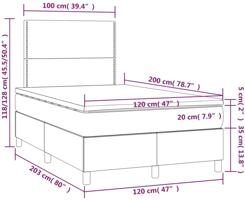 ΚΡΕΒΑΤΙ BOXSPRING ΜΕ ΣΤΡΩΜΑ ΑΝΟΙΧΤΟ ΓΚΡΙ 120X200 ΕΚ. ΥΦΑΣΜΑΤΙΝΟ 3142241
