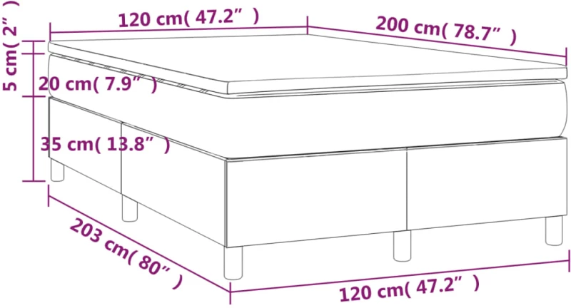 ΚΡΕΒΑΤΙ BOXSPRING ΜΕ ΣΤΡΩΜΑ ΣΚΟΥΡΟ ΓΚΡΙ 120X200 ΕΚ. ΥΦΑΣΜΑΤΙΝΟ 3144507