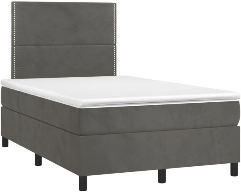 ΚΡΕΒΑΤΙ BOXSPRING ΜΕ ΣΤΡΩΜΑ & LED ΣΚ. ΓΚΡΙ 120X200ΕΚ. ΒΕΛΟΥΔΙΝΟ 3136054