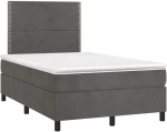 ΚΡΕΒΑΤΙ BOXSPRING ΜΕ ΣΤΡΩΜΑ & LED ΣΚ. ΓΚΡΙ 120X200ΕΚ. ΒΕΛΟΥΔΙΝΟ 3136054