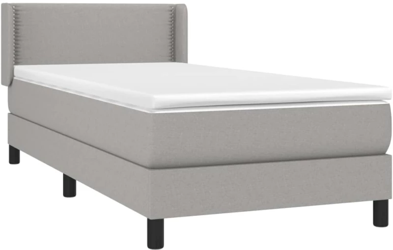 ΚΡΕΒΑΤΙ BOXSPRING ΜΕ ΣΤΡΩΜΑ ΑΝΟΙΧΤΟ ΓΚΡΙ 100X200 ΕΚ. ΥΦΑΣΜΑΤΙΝΟ 3129609