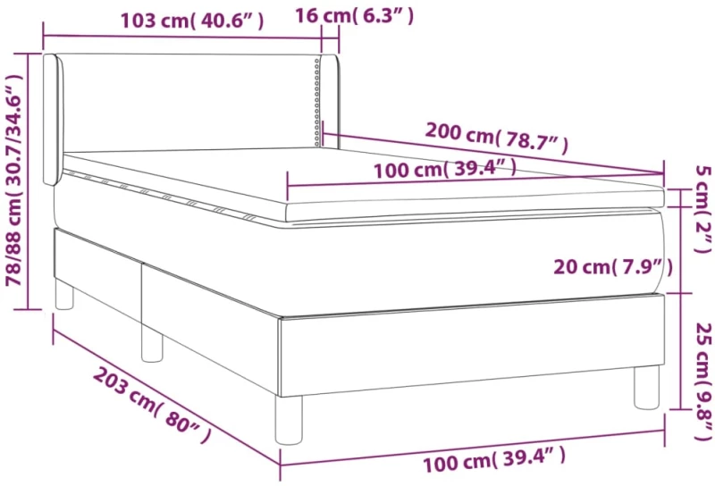 ΚΡΕΒΑΤΙ BOXSPRING ΜΕ ΣΤΡΩΜΑ ΑΝΟΙΧΤΟ ΓΚΡΙ 100X200 ΕΚ. ΥΦΑΣΜΑΤΙΝΟ 3129609