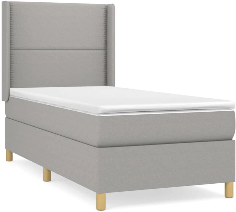ΚΡΕΒΑΤΙ BOXSPRING ΜΕ ΣΤΡΩΜΑ ΑΝΟΙΧΤΟ ΓΚΡΙ 100X200 ΕΚ. ΥΦΑΣΜΑΤΙΝΟ 3131889