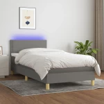 ΚΡΕΒΑΤΙ BOXSPRING ΜΕ ΣΤΡΩΜΑ & LED ΣΚ.ΓΚΡΙ 80X200 ΕΚ. ΥΦΑΣΜΑΤΙΝΟ 3133590